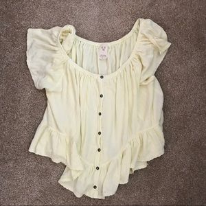 Free People ruffle top WORN ONCE!